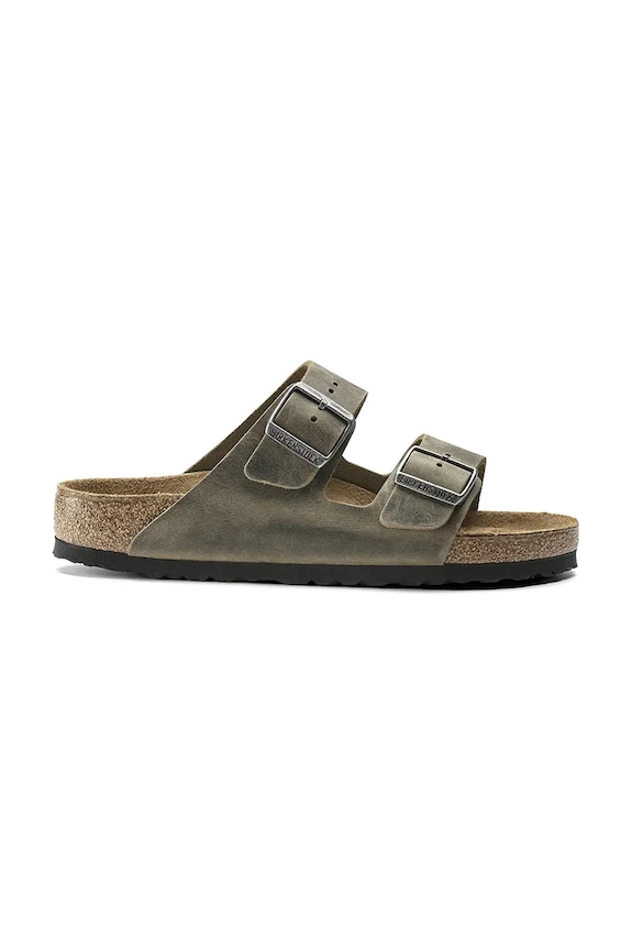 Kožené pantofle Birkenstock Arizona přírodní kůže zelená 1019377