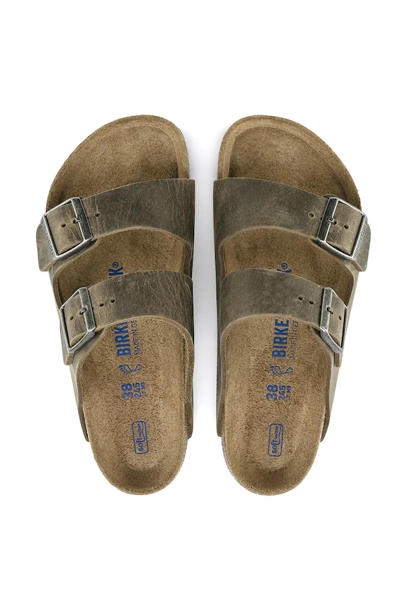 Kožené pantofle Birkenstock Arizona 1019377 zelená