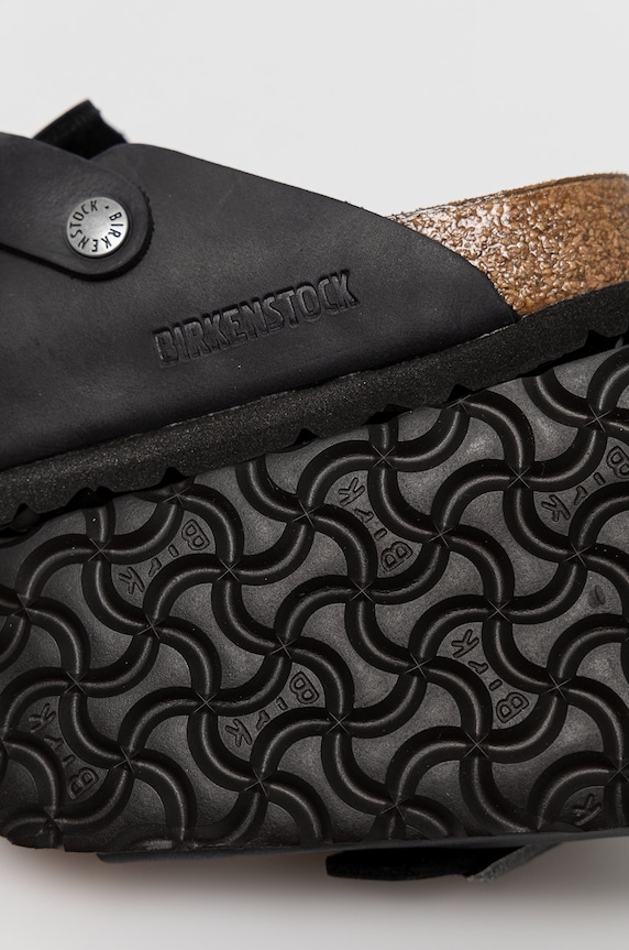 Birkenstock klapki skórzane Boston 59463 czarny
