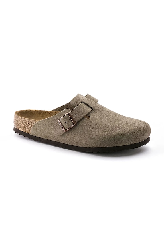 Замшеві шльопанці Birkenstock Boston 560773 бежевий AA00