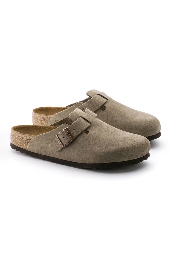 Взуття Замшеві шльопанці Birkenstock Boston 560773 бежевий
