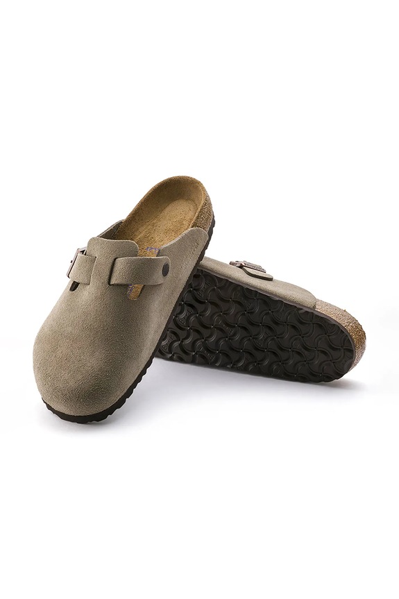 Замшеві шльопанці Birkenstock Boston бежевий 560773