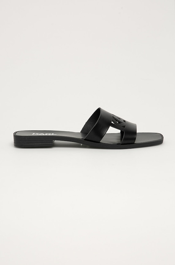Karl Lagerfeld - Bőr papucs nappa bőr fekete KL80405.00X