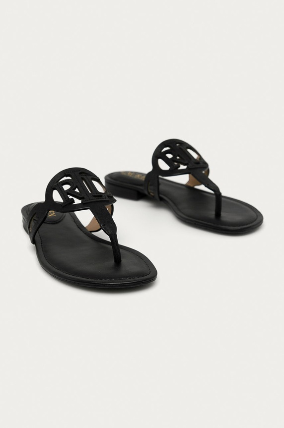 Lauren Ralph Lauren - Japonki skórzane 802840596001 802840596001 czarny SS21