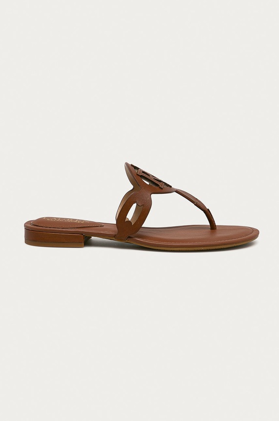 Lauren Ralph Lauren - Japonki skórzane 802840596002 płaski brązowy 802840596002