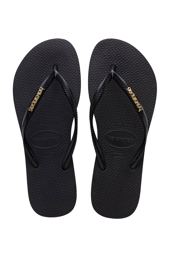 Σαγιονάρες Havaianas SLIM LOGO φλατ μαύρο 4119875.1924P