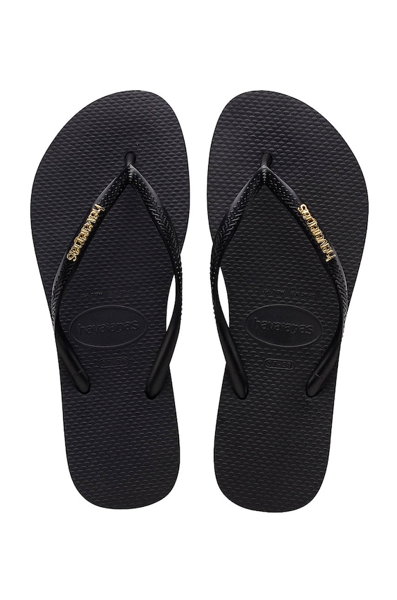 Σαγιονάρες Havaianas SLIM LOGO φλατ μαύρο 4119875.1924P