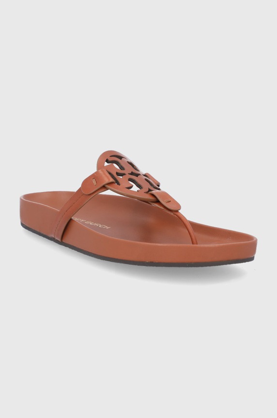 Kožené šľapky Tory Burch 81032.275 hnedá SS21