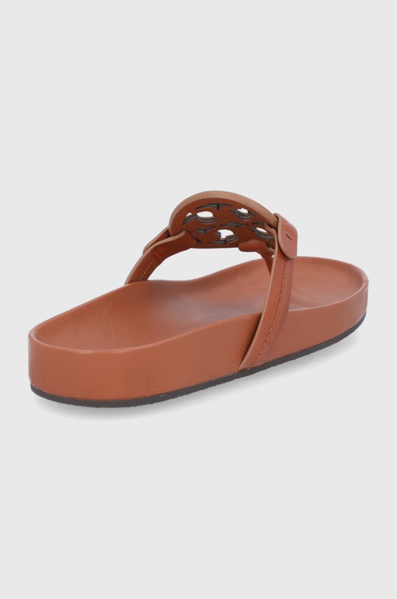 Obuv Kožené šľapky Tory Burch 81032.275 hnedá
