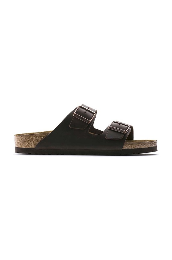 Birkenstock klapki skórzane Arizona Planet friendly brązowy 52531