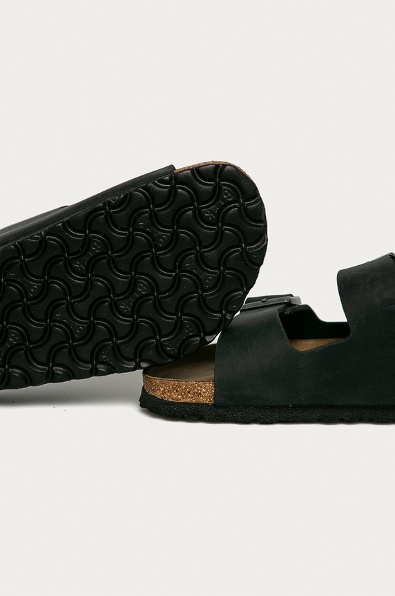 Obuwie Birkenstock klapki nubukowe Arizona 552111 czarny