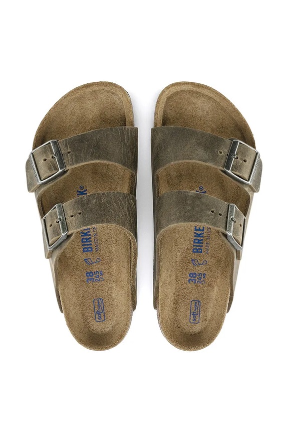 Kožené pantofle Birkenstock Arizona 1019313 zelená