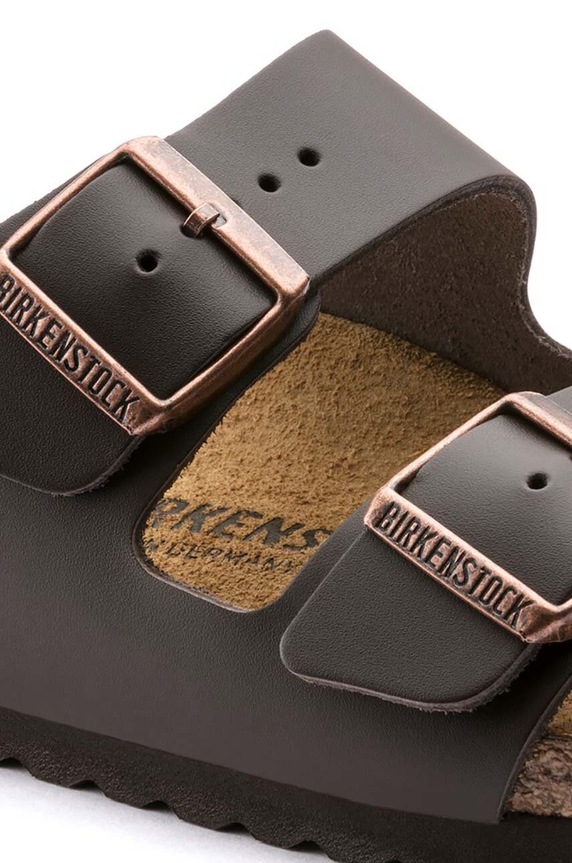 Obuwie Birkenstock klapki skórzane Arizona 51101 brązowy