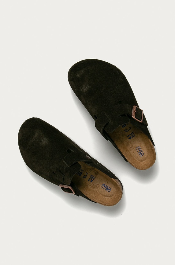 Obuwie Birkenstock klapki zamszowe Boston 660461 brązowy