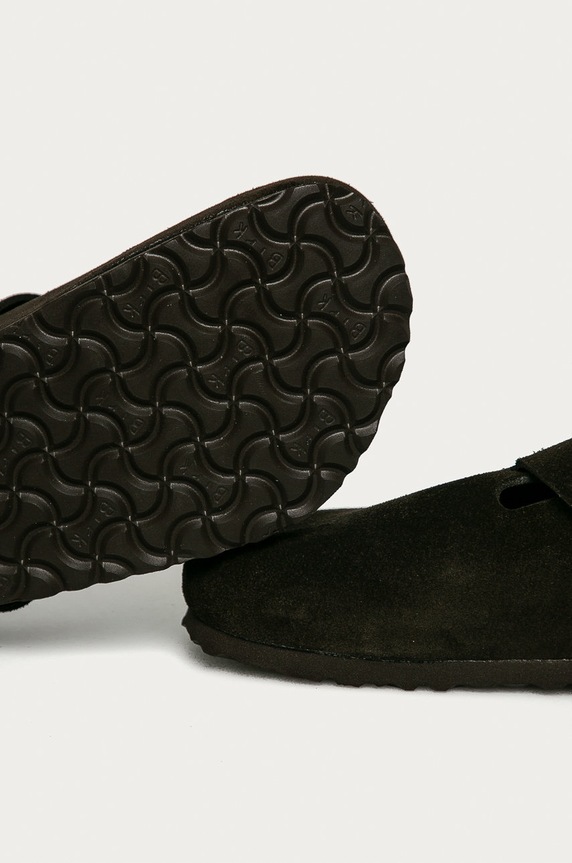 Birkenstock klapki zamszowe Boston brązowy 660461