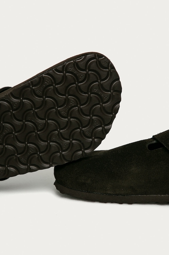 Birkenstock klapki zamszowe Boston brązowy 660461