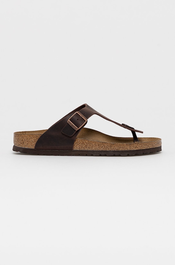 Kožené žabky Birkenstock Gizeh hnědá 743831.M