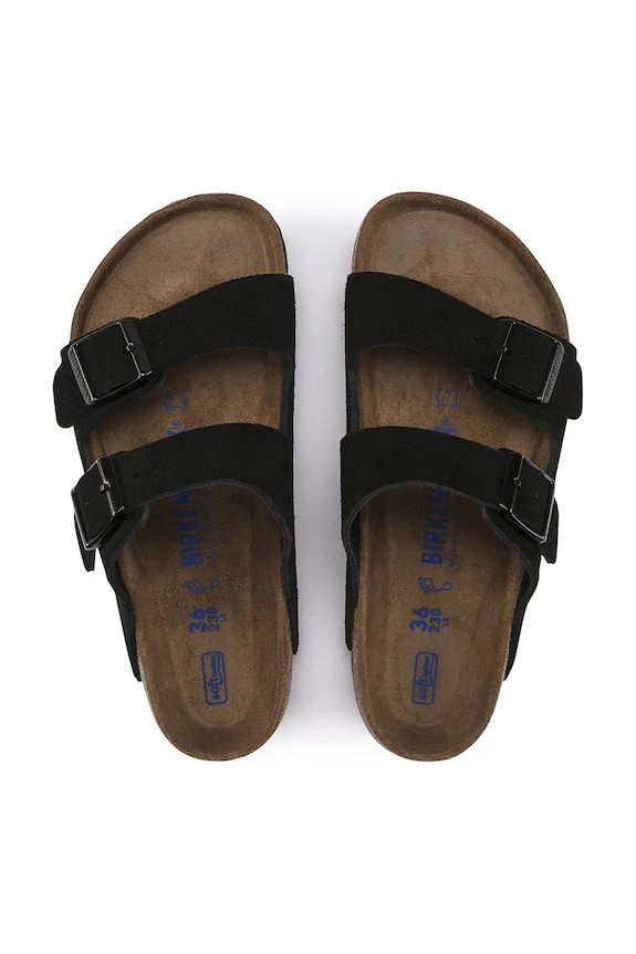 Birkenstock klapki zamszowe Arizona 951321 czarny