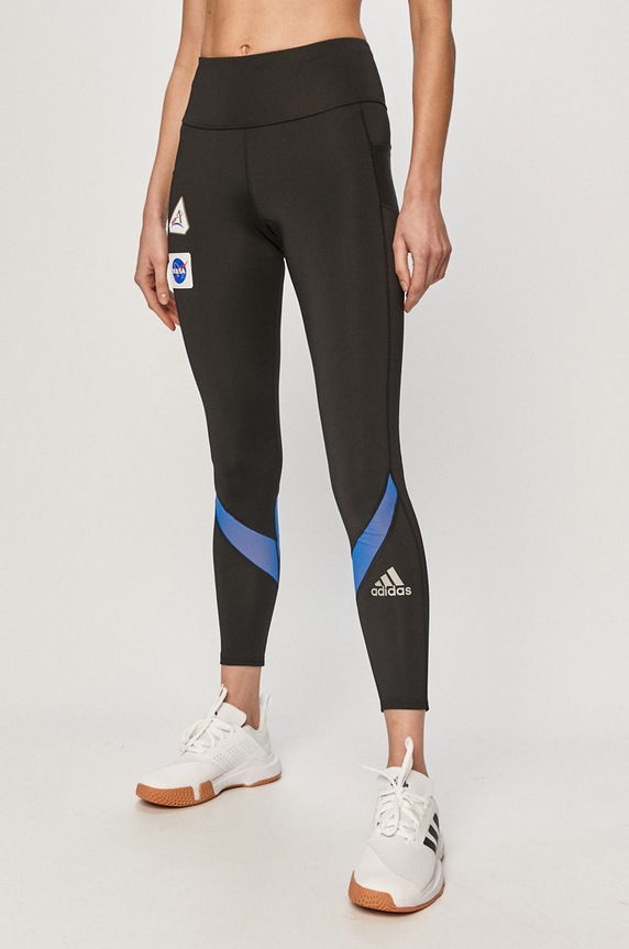 adidas Performance - Legginsy GK6990 dzianina czarny GK6990