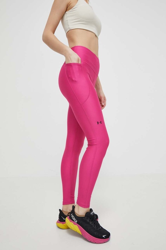 Under Armour legginsy treningowe HG Armour HiRise z elastanem różowy 1365336