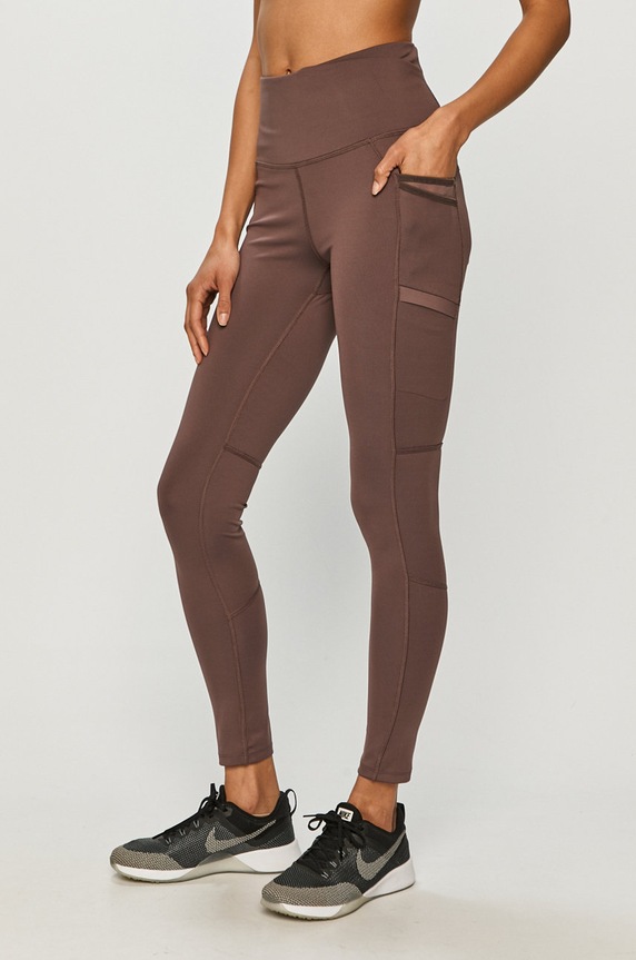 Columbia legginsy sportowe Windgates Eu Ii z elastanem brązowy 1981561