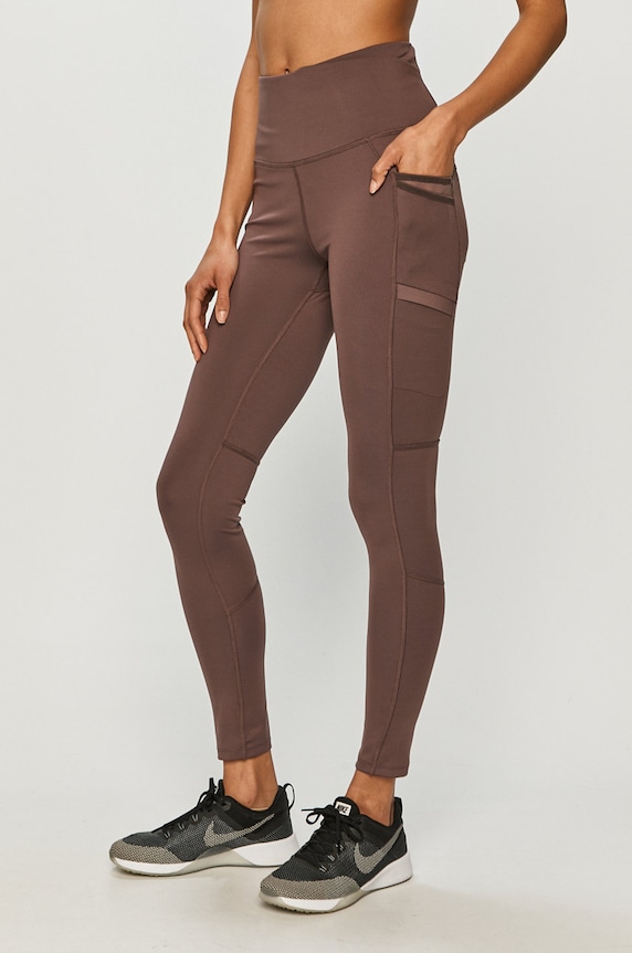 Columbia legginsy sportowe Windgates Eu Ii z elastanem brązowy 1981561