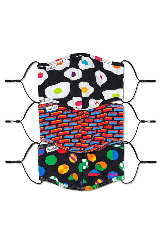 Happy Socks - Багаторазова захисна маска (3-pack) барвистий MIX126.9300