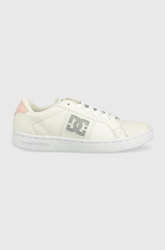 DC sneakersy skórzane tekstylny beżowy ADJS100138