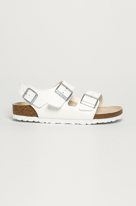 Birkenstock sandali Milano finta pelle fiore bianco 34733