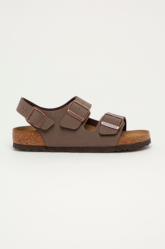 Birkenstock - Sandale Milano imitatie de piele maro 634503