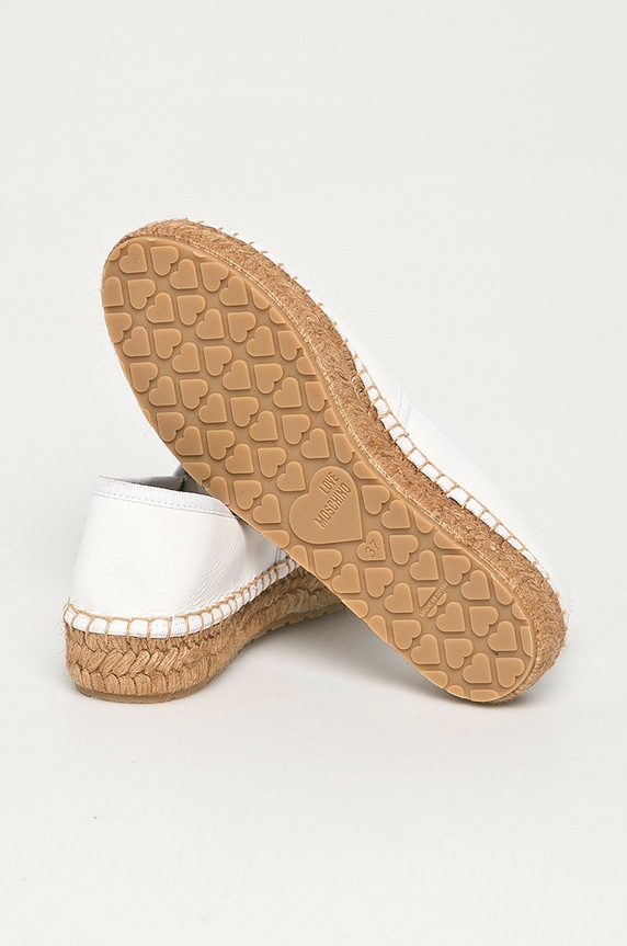 Boty Love Moschino - Kožené espadrilky JA10043G1CIA0100 bílá