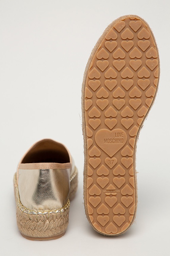Obuv Love Moschino - Kožené espadrilky JA10443G0CJB0900 strieborná