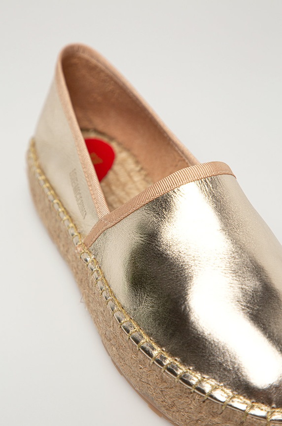 Love Moschino - Kožené espadrilky JA10443G0CJB0900 strieborná