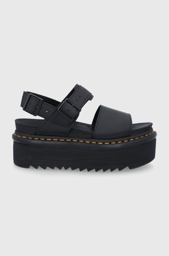 Dr. Martens sandale de piele Voss Quad platformă negru DM26725001