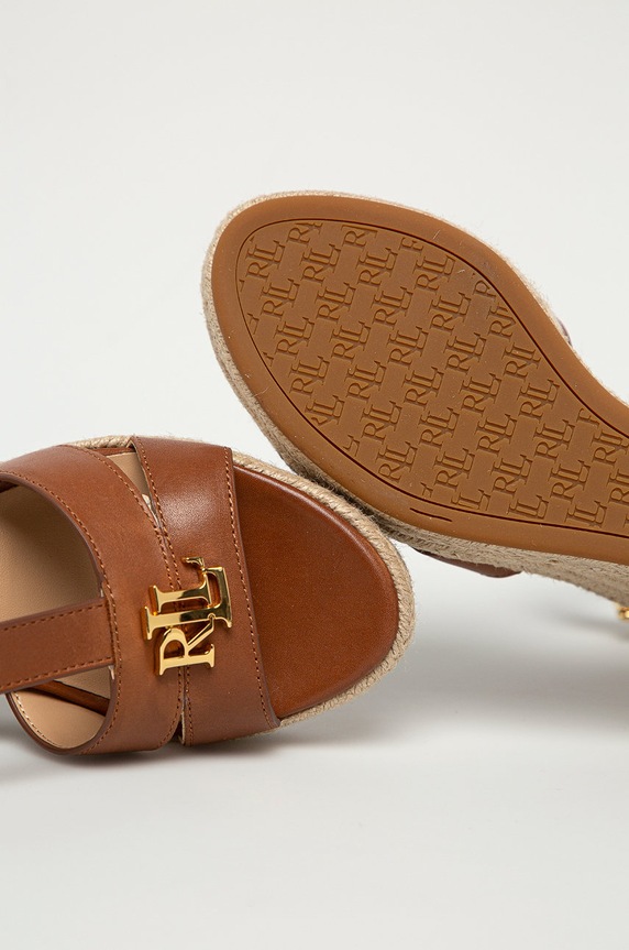 Lauren Ralph Lauren bőr szandál Hale barna 802774783001