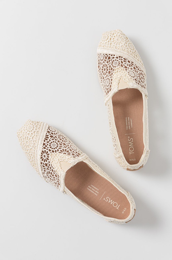 Toms espadrile Moroccan Crochet Alpargata bež 10016241