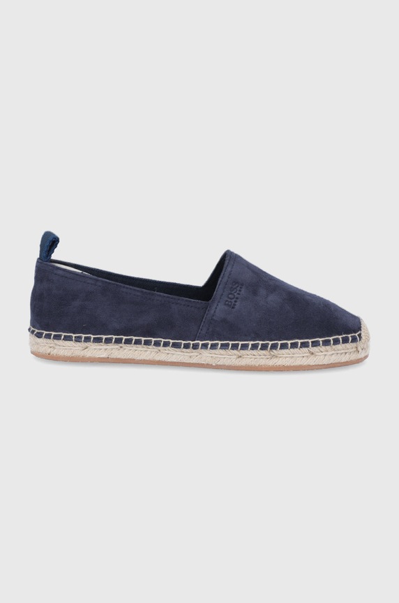 BOSS Espadryle zamszowe 50454943.401 płaski granatowy 50454943.401