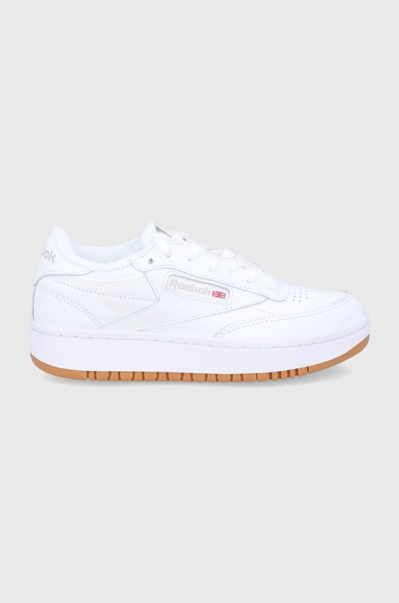 Δερμάτινα παπούτσια Reebok Classic CLUB C DOUBLE φλατ λευκό FV5658.100001198