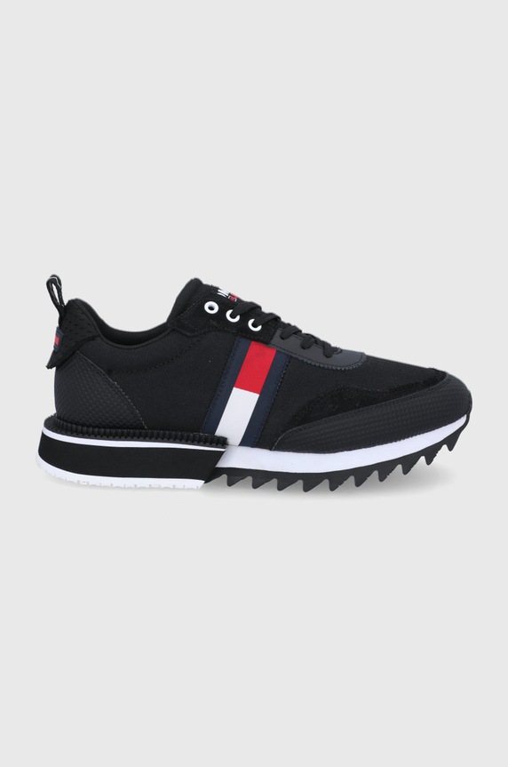 Topánky Tommy Jeans textilný čierna EM0EM00618.C87