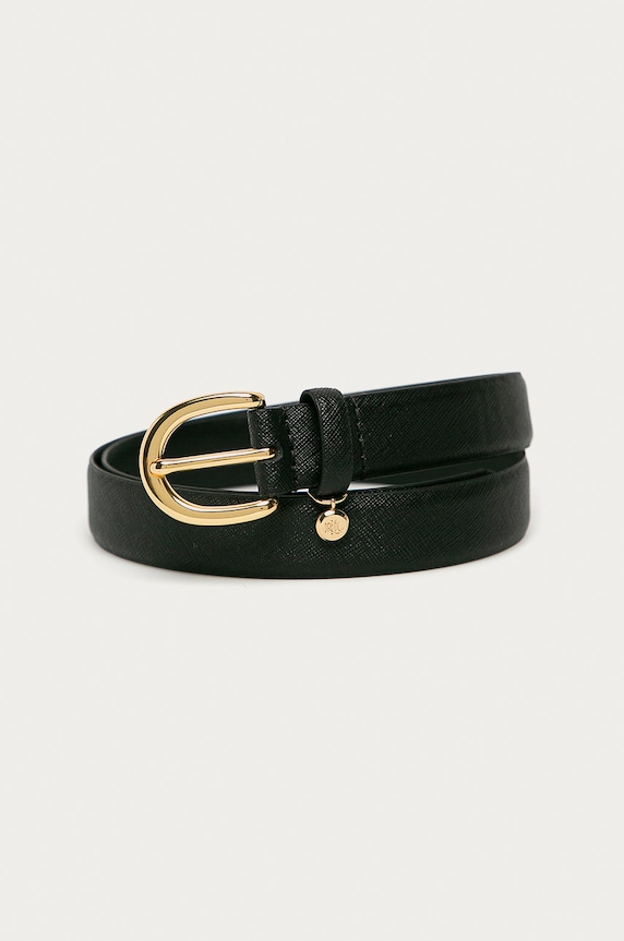 Lauren Ralph Lauren - Pasek skórzany 412802952004 czarny 412802952004