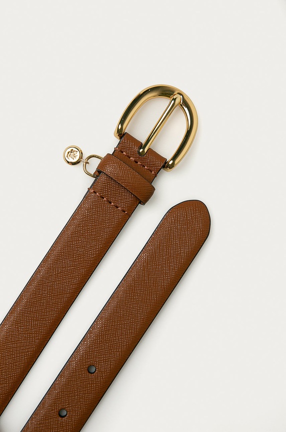 Lauren Ralph Lauren - Pasek skórzany 412802952005 412802952005 brązowy SS21