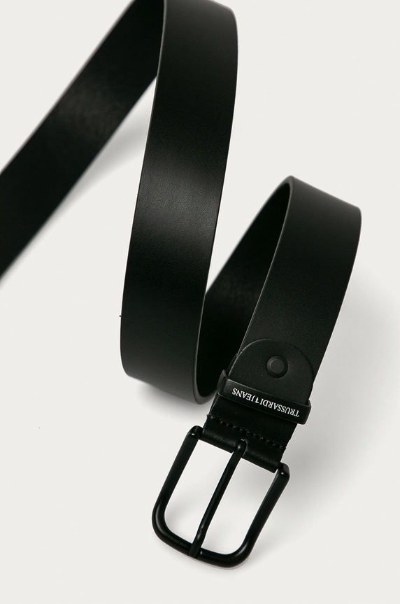 Trussardi Jeans - Pasek skórzany 71L00081.9Y099996 czarny AA00