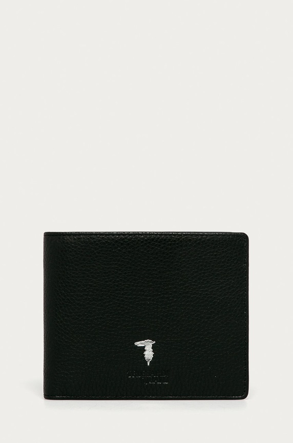 Trussardi Jeans - Portfel skórzany skóra licowa czarny 71W00006.2P000185