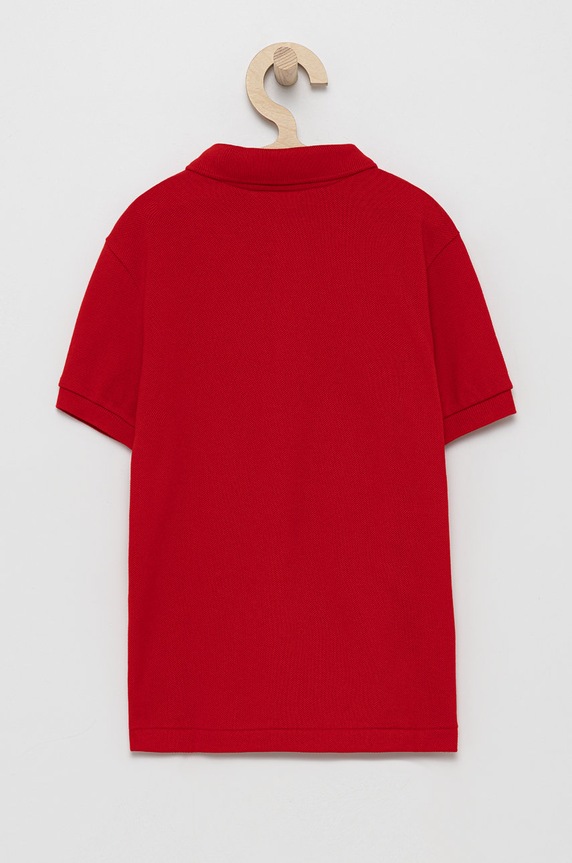 Lacoste polo bawełniane dziecięce PJ2909 czerwony AW25