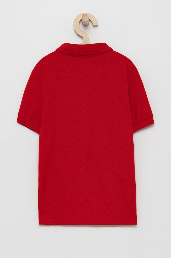 Lacoste polo bawełniane dziecięce PJ2909 czerwony AW25