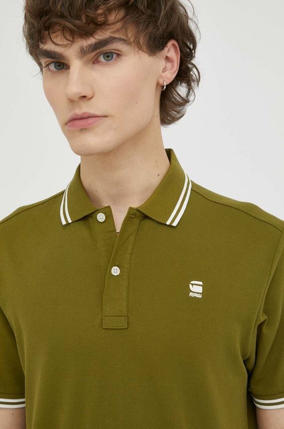 Polo tričko G-Star Dunda slim zelená D17127.5864