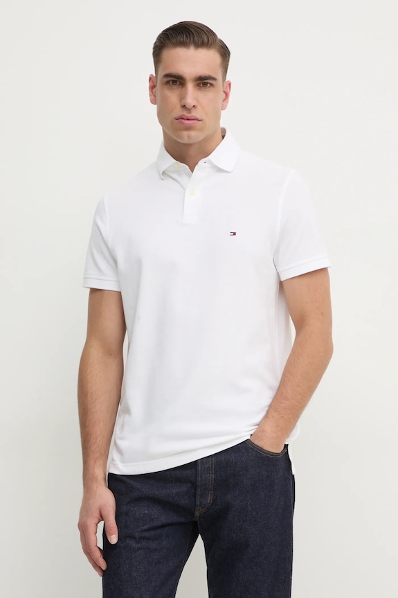 Tommy Hilfiger - Polo z elastanem biały MW0MW17770.4891