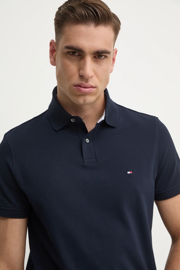 Tommy Hilfiger - Πόλο με ελαστάν σκούρο μπλε MW0MW17770.4891