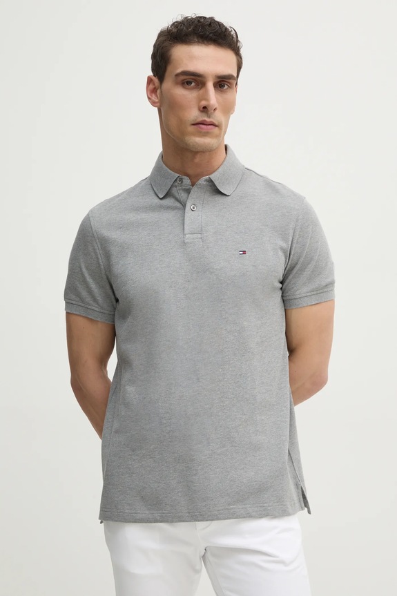 Tommy Hilfiger - Πόλο με ελαστάν γκρί MW0MW17770.4891