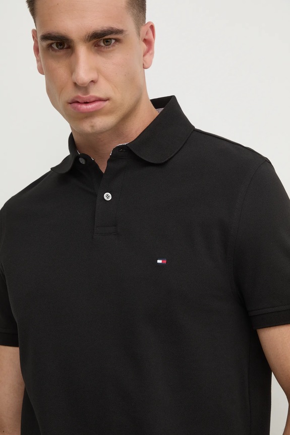 Tommy Hilfiger polo Z elastanom črna MW0MW17770.4891